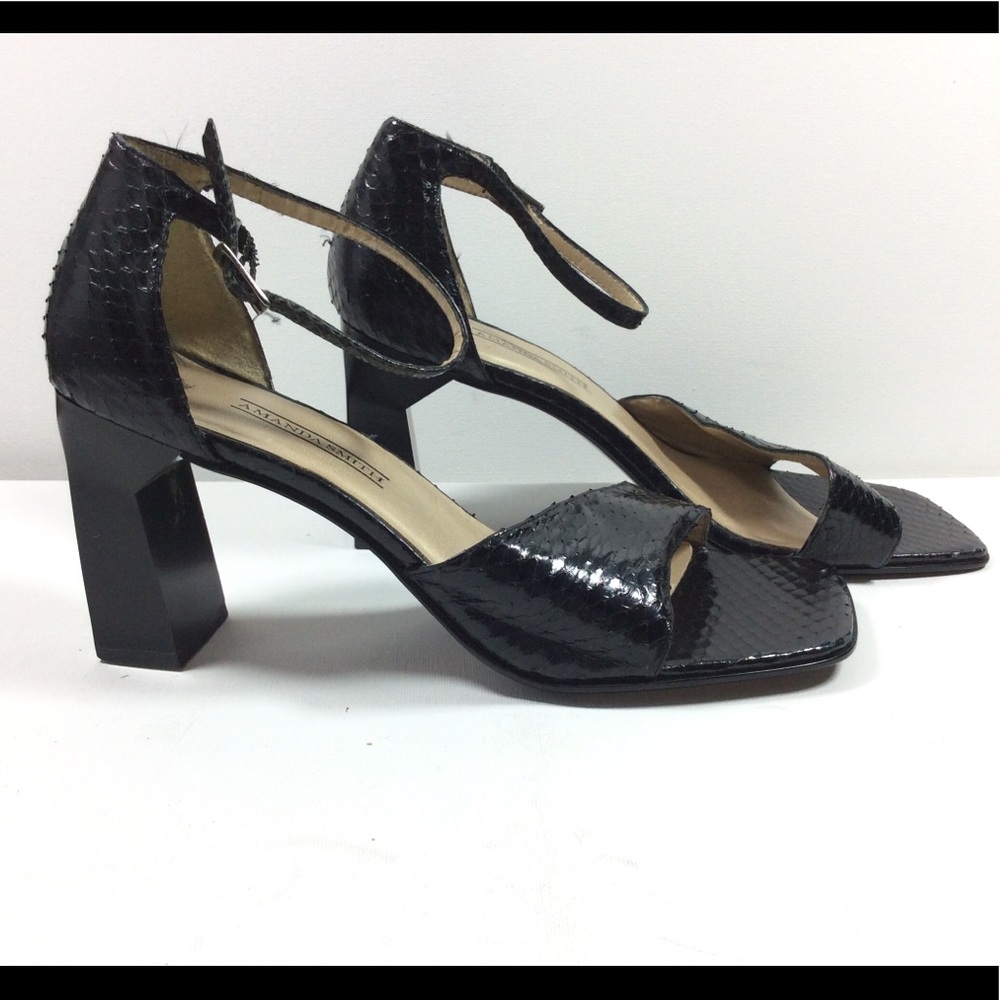 Amanda Smith Chunky Black Sandal Open Toe Pump